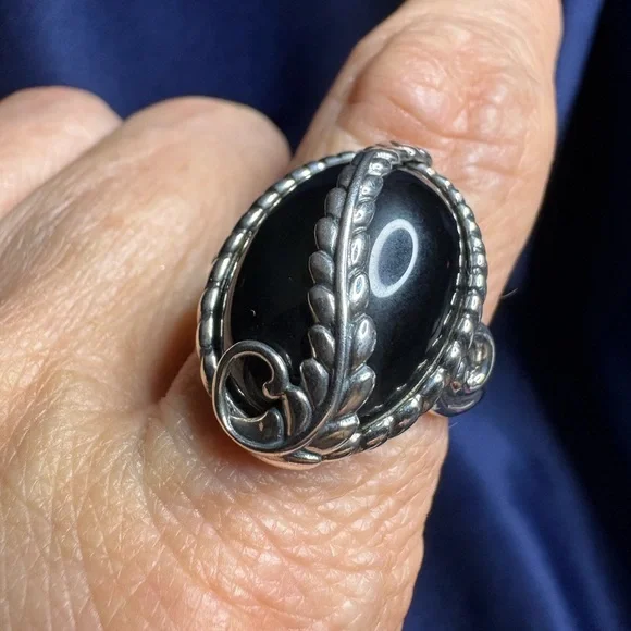 Ring*Carolyn Pollack American West Silver and Black Statement Vintage Ring - Picture 12 of 12